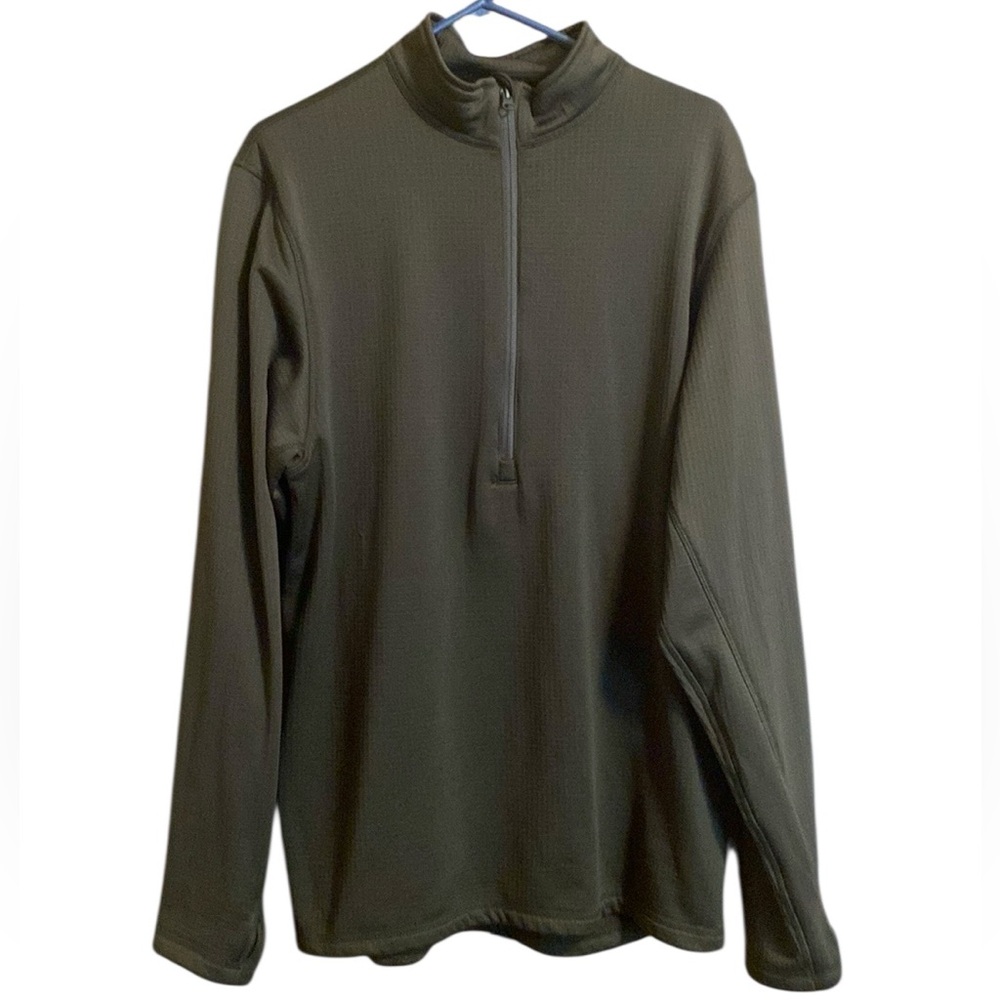 Condor Waffle Knit Half Zip Fleece Pullover Green 2XL